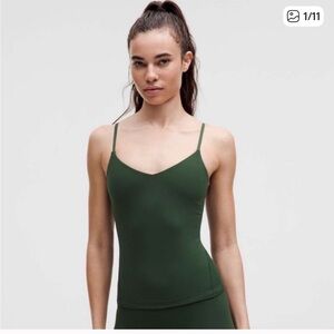 Lululemon NWT Align Waist-Length Cami Tank Top *A/B Cup Legacy Green